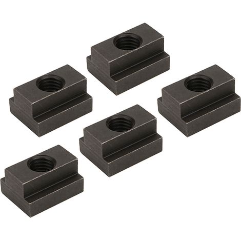 5 Pièces Écrous à Rainure en T Finition Oxyde Noir Filetage M12 pour Tables de Machines-Outils (1/5)