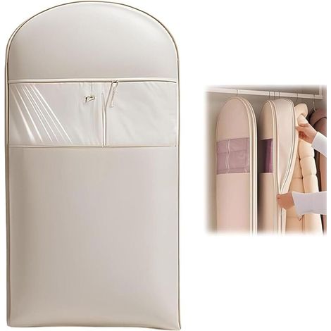 Sac de Rangement Autocompressible Gain de Place pour Vêtements d'Hiver, Sac de Compression pour Manteaux en Duvet, Organisateur de Penderie Anti-Poussière (Beige, M+L+XL) (1/5)