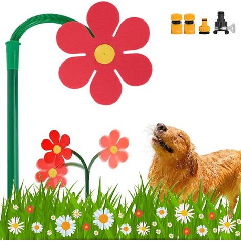 360° Blumensprenger Gartenbrunnen Blumensprenger Mit 4 Anschlüssen Rasensprenger für Garten und Rasen Sprüht in alle Richtungen Kühlend für Rasen (1/5)