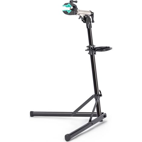 Support de réparation vélo jusqu'à 50kg, pliable en aluminium pour E-Bike. Rotatif 360°, réglable en hauteur, stable pour VTT et route (Argent) (1/5)