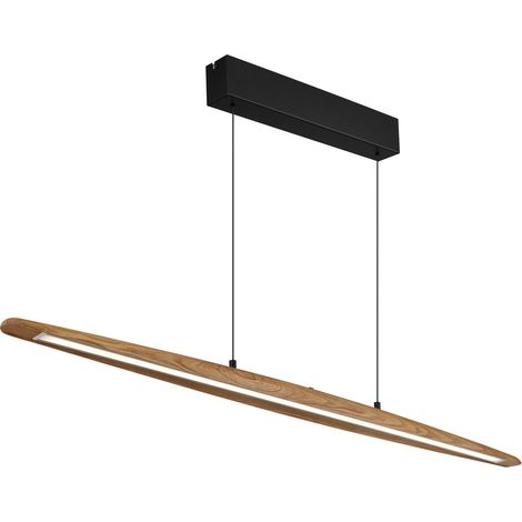 Globo Stephens Suspension de bar, noir mat, effet bois, LED 3000/4000/6000K (1/5)