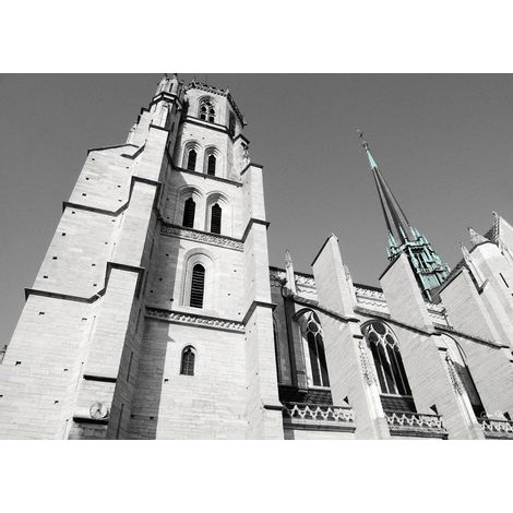 Tableau sur toile cathédrale Sainté Bégnigne 45x65 cm - Impression sur Toile Murale Décorative - Image imprimée en HD sur Toile - Toile sur Châssis en Bois FSC - Fabriqué en France (1/5)