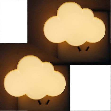 Veilleuse LED à détecteur de mouvement, veilleuse à brancher pour enfants et adultes, lampe murale décorative effet nuage. (1/5)