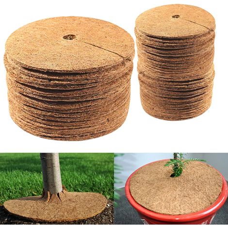 5pcs Coconut Fiber Plant Weed Control Potted Mat Soil Moisturizing Cover Film Tree Trunk Protector 30cm (1/5)