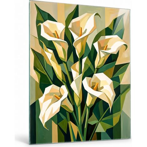 Lupia Quadro Floreale su Vetro 60x80 cm CALLE GREEN da Parete (1/4)