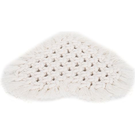 Dessous de verre en forme de cœur, napperon en coton tissé à la main, anti-brûlure et antidérapant, décoratif (1/5)