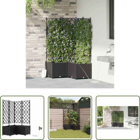 Bewässerung - Garten-Pflanzgefäß 3 pcs Schwarz Stahl (1/5)