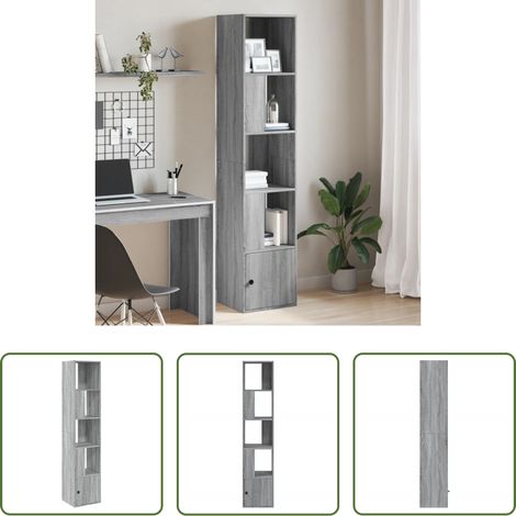 Rangement bureau - Bibliothèque sonoma gris 40x36x189 cm bois d'ingénierie (1/5)