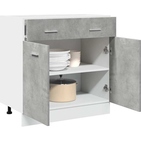 Schubunterschrank Lyon Betongrau 80x46x81,5 cm Holzwerkstoff