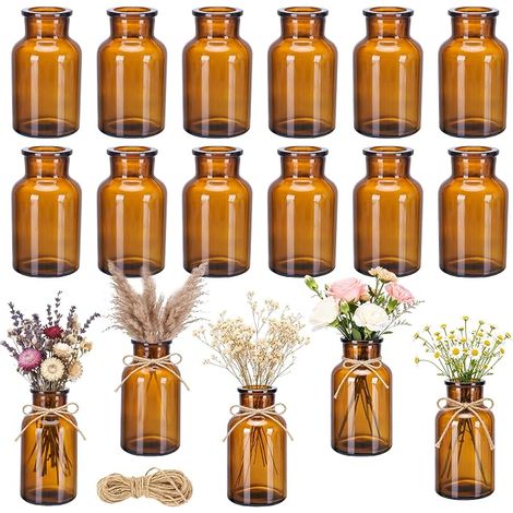 Mini Vases en Verre Ambré (1/5)