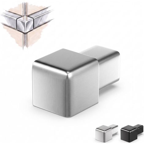 Dalsys Embout pour rail à carrelage profil carré en acier inoxydable, profil à carrelage - Brossé 12,5mm, 1 pièce