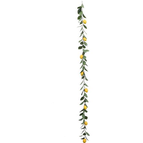 Guirlande Artificielle Citron & Feuilles Vertes Décoration Murale Maison 195cm (1/5)