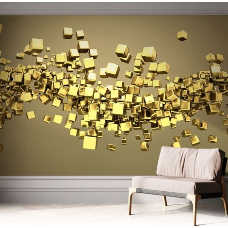 Papier peint autocollant adhésif décoratif avec motifs pour salon et chambre a motif Cubes créatifs 312x219 cm (1/5)