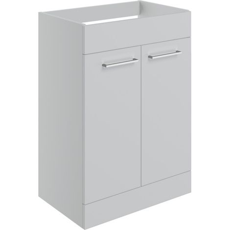 Signature Aalborg Floor Standing 2-Door Vanity Unit 590mm Wide - Grey Gloss (1/4)
