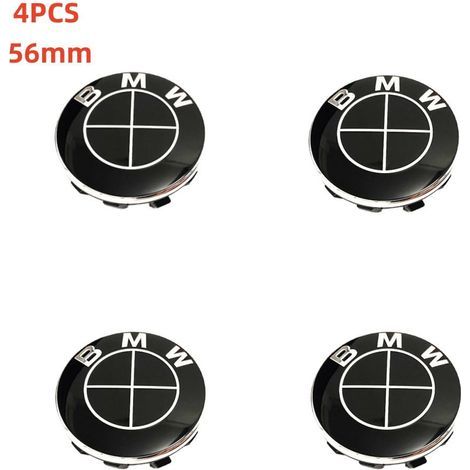 NURIA-Cache moyeu jante BMW 56mm-Enjoliveur centre roue-Convient pour le remplacement des enjoliveurs BMW-Tout noir (1/2)
