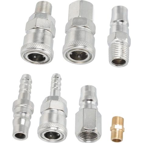 25 Pièces Raccords Pneumatiques Autobloquants Pour Tuyau Air Connecteurs Rapides Compresseur De Connexion Tuyaux - (1/5)