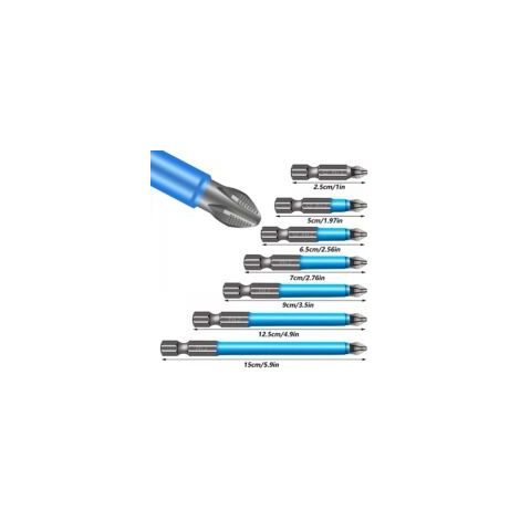 7-teiliges magnetisches Bohrer-Set mit rutschfestem Sechskantschaft, leicht und robust, für elektrische Schraubendreher - Crezuo