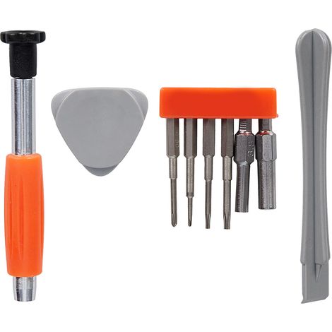 Kit de 9 tournevis pour consoles de jeux vidéo - Outils professionnels de démontage pour accessoires de jeux vidéo - Orange (1/5)