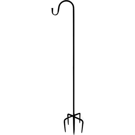 Gancho de pastor [Versión reforzada] [Ajustable] [Con 4 patas] – Soporte metálico para balcón/jardín, negro, 160 cm (1/5)