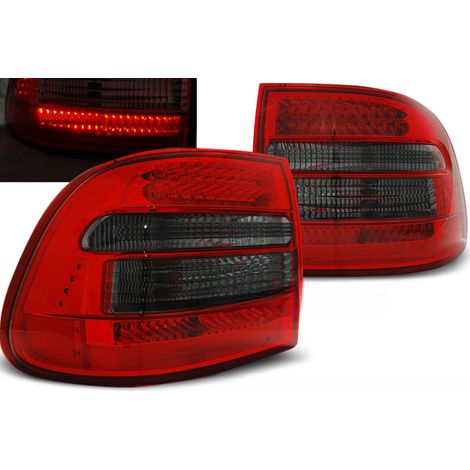 Paire de feux arriere Porsche Cayenne de 2002 a 2006 LED rouge fume (1/3)