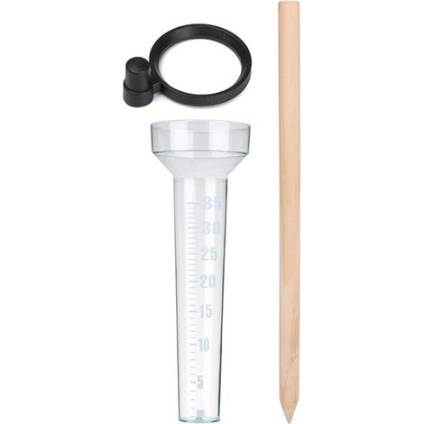 Type Simple Pluviomètre,Outils De Technicien Agricole Record D'observation De Pluie,Tasse À Mesurer en Plastique De Picoseconde avec Le Petit Bâton en Bois-DOU