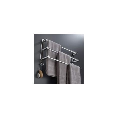 Ausziehbarer Handtuchhalter aus Edelstahl – Längenverstellbar von 43 bis 78 cm – Bohrfreie Montage für Bad und Küche – Crezuo