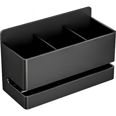 Soporte de pared para cepillos de dientes, fabricado en aluminio con 3 ranuras, no requiere taladrar, apto para baños, cocinas y oficinas. (1/4)