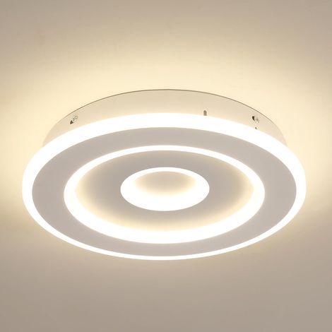 COMELY Modern Round LED Ceiling Light, 28W 28cm Ceiling Lamp, White Indoor Ceiling Light Fixture for Bedroom, Living Room, Hallway, Natural Light 4500K