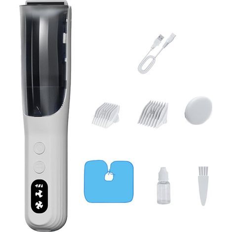 Leiser Haarschneider für geräuscharme und sichere Anwendung. Keramikgehäuse mit abgerundeten Kanten, wasserdicht, USB-aufladbar, sanftes Schneidwerkzeug. 21 Stück, weiß. (1/5)