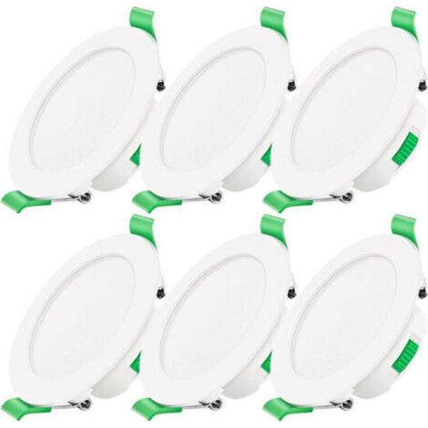 Spot LED Encastrable Dimmable 230V 7W Spot Plafond Étanche IP44 Réglable Plafonnier Encastré pour Salle de Bain, Salon, Lot de 6, Rond, [Classe énergétique D] (1/4)