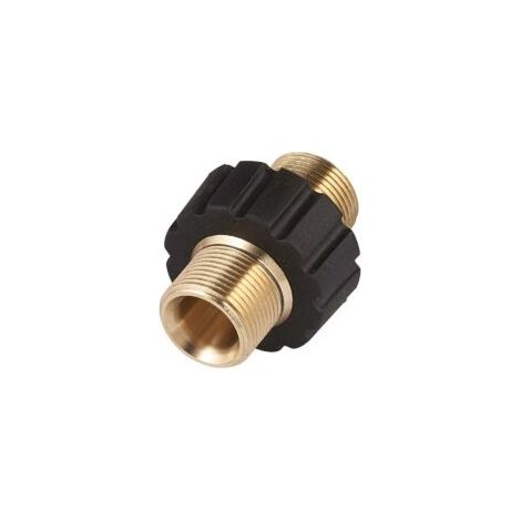 Conector rápido para manguera, adaptador para hidrolimpiadora con doble rosca macho M22 x 1.5, compatible con mangueras de hidrolimpiadoras Karcher, Karcher HD y HDs (14 mm de diámetro) - Crezuo (1/2)