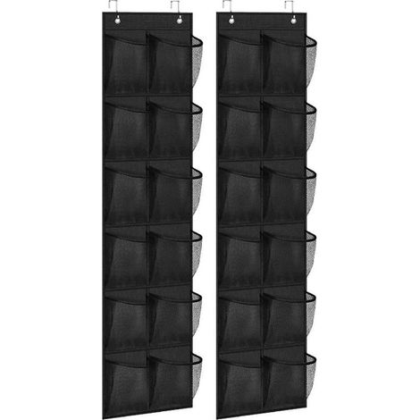 Lot de 2 étagères à chaussures suspendues à la porte, avec 12 compartiments, gain de place.