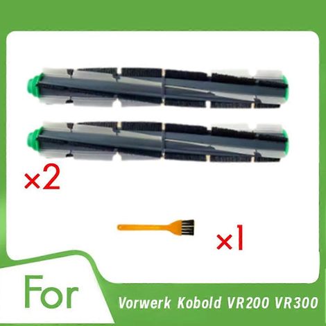 Lot de 2 brosses de rechange en caoutchouc pour aspirateur robot Vorwerk VR200 / VR300 (1/5)