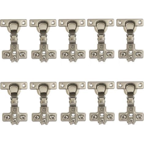 95 Degré Rentrant Charnières 26mm sans Amortissement pour Porte de Placard Cuisine Charniere pour Meuble Armoires Ferrage Rentrant Applique Lot de 10 (1/4)
