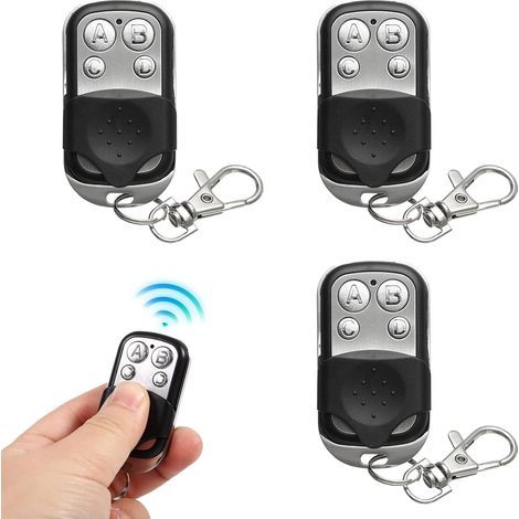 Kit de 3 télécommandes universelles 433 MHz – Compatible motorisations portails et garages – Portée jusqu'à 100m – Émetteur manuel avec bouton de verrouillage (1/5)