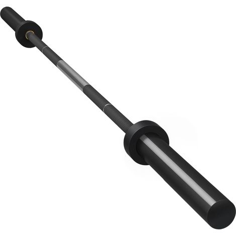 Barre d'haltères olympique de 180 cm, en acier, capacité de charge de 200 kg, noire (1/5)