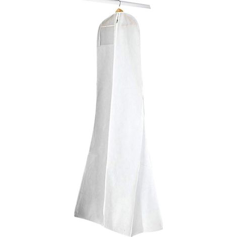 Housse de protection pour robe de mariée – Tissu non tissé blanc – Anti-poussière – Poche transparente – Robes et costumes (1/5)