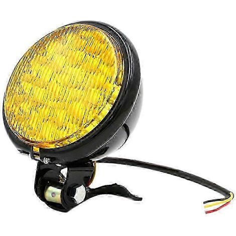 Phare LED universel 35 W pour moto, scooter rétro, alimentation 12 V CC, rond