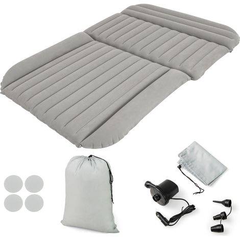 Materasso gonfiabile 190 x 130 x 15 cm comfort ottimale con pompa ad aria design bifacciale in PVC grigio 200012675