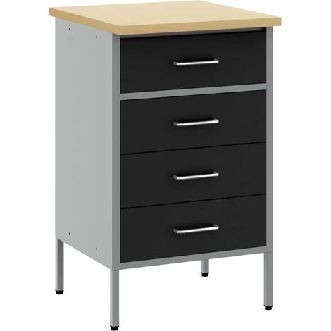 Banc de travail avec tiroir Noir et gris 50 x 55 x 85 cm CFW14061 (1/5)
