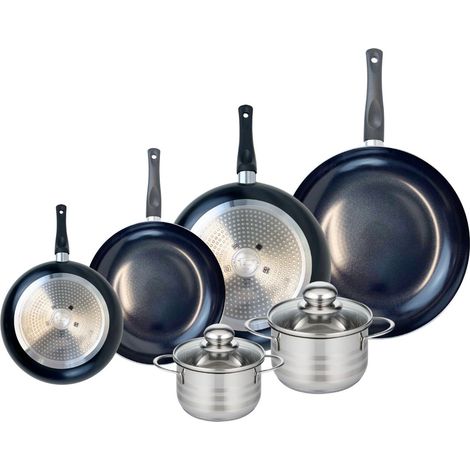 Ensemble de 4 Poêles de cuisson 20, 24, 28 et 32 cm et 2 faitouts 14 et 16 cm Elo Prima Brillant (1/5)
