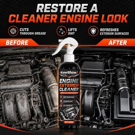 KineShineX Motor-Außenreiniger-Spray zur Reinigung von Öl und Staub im Motorraum von Autos. (1/4)