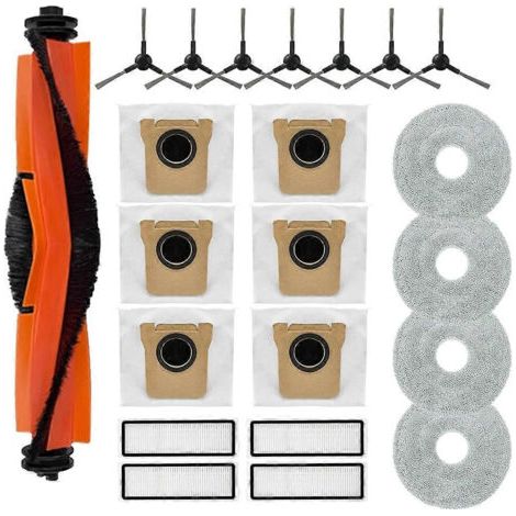 BARKBUSTERS Pièce de rechange pour aspirateur Xiaomi X20 Pro et X20 Max : brosse latérale principale, filtre HEPA, lingette de nettoyage et sac à poussière (1/5)