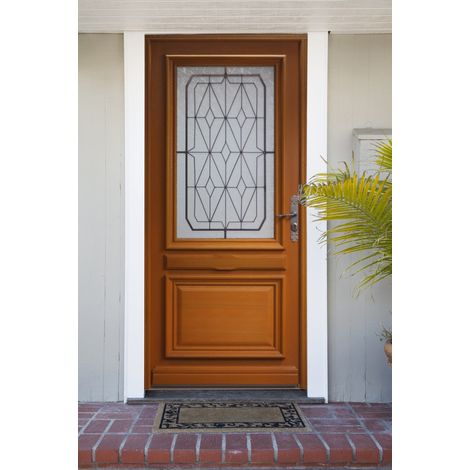 Porta d'ingresso in legno con vetro Anis, H.215xL.90 cm, lato pannello P. sinistra, GD MENUISERIES
