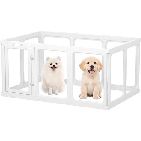 10PCS Enclos Chien Acrylique Transparent 128x85x60cm Blanc (1/5)