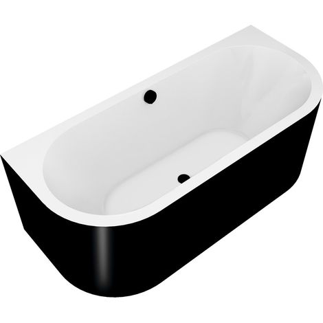 VIVA D MONOLITH Baignoire adossée au mur 170x75x60cm, Blanc/noir (1/4)