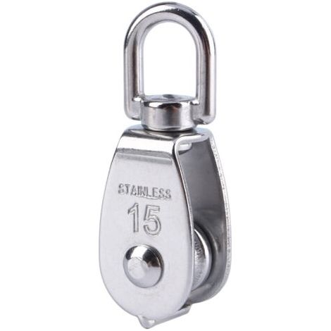 Corde de levage de bloc de poulie pivotante à roue unique en acier inoxydable 304 M15 (1/3)
