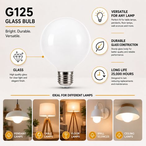 Bombilla LED Decorativa "Milky" - Regulable - E27 G125 - 6W