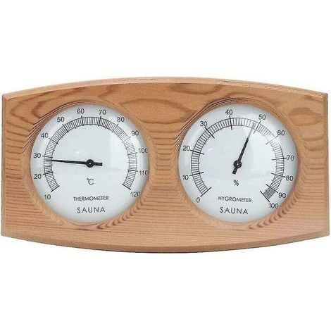 2-in-1 Sauna Thermometer, Wooden Thermo-Hygrometer, Steam Sauna Accessory (1/5)