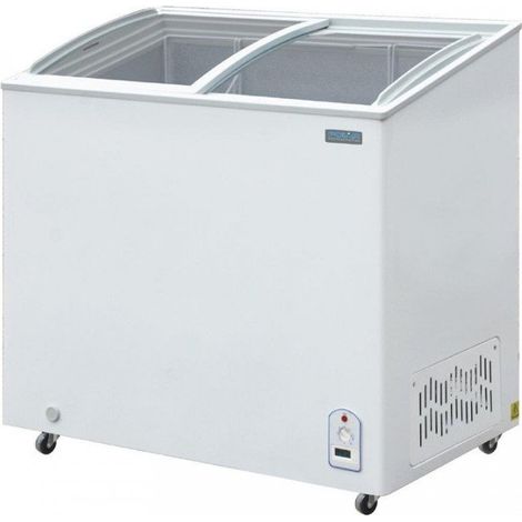 Congélateur coffre 200 Litres 2 portes vitrées coulissantes, blanc, 200 W, 220 V - MONO